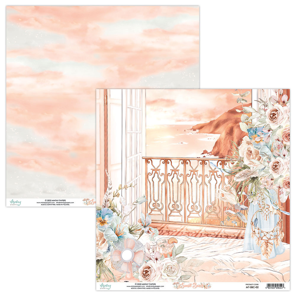 Papier do scrapbookingu 30,5 x 30,5 cm - Mintay - Sunset Beach 02
