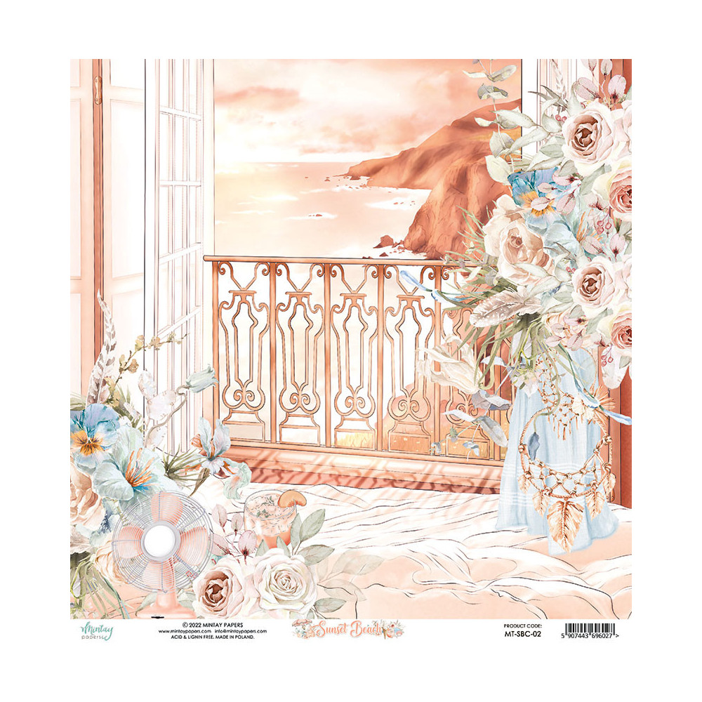 Scrapbooking paper 30,5 x 30,5 cm - Mintay - Sunset Beach 02
