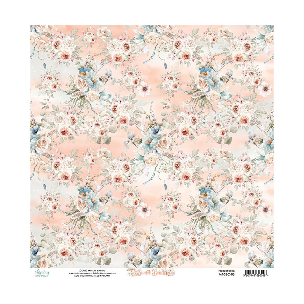 Papier do scrapbookingu 30,5 x 30,5 cm - Mintay - Sunset Beach 05