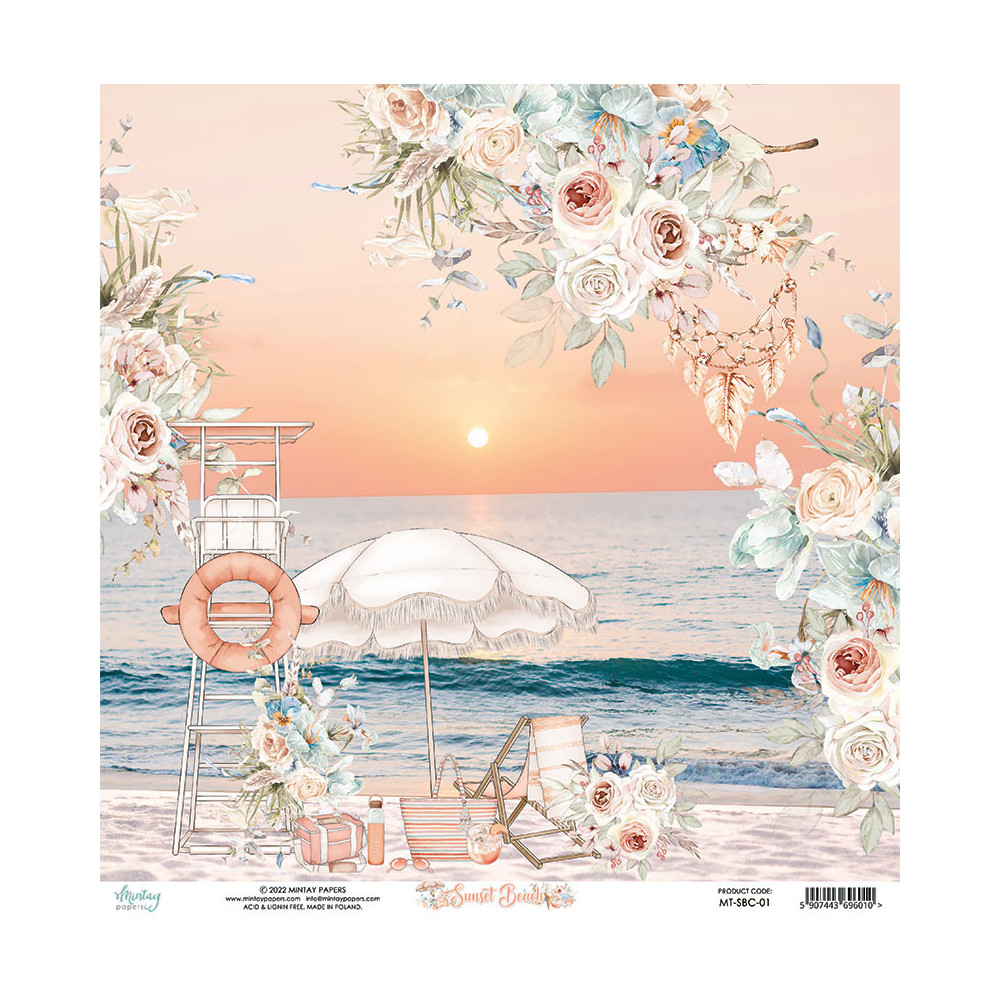 Zestaw papierów do scrapbookingu 30,5 x 30,5 cm - Mintay - Sunset Beach
