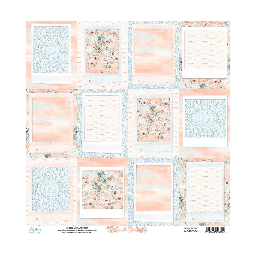 Zestaw papierów do scrapbookingu 30,5 x 30,5 cm - Mintay - Sunset Beach