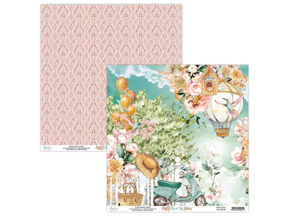 Scrapbooking paper 30,5 x 30,5 cm - Mintay - Joy of Life 01
