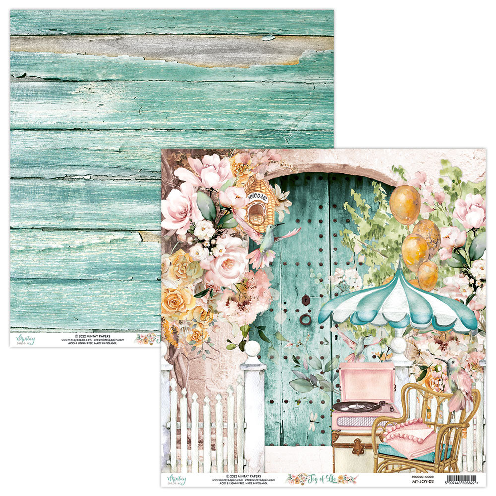 Papier do scrapbookingu 30,5 x 30,5 cm - Mintay - Joy of Life 02