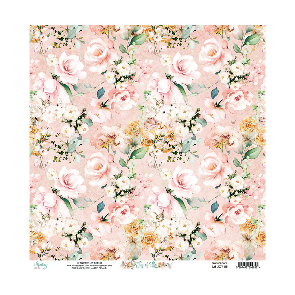 Scrapbooking paper 30,5 x 30,5 cm - Mintay - Joy of Life 05
