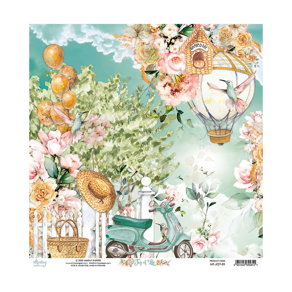 Zestaw papierów do scrapbookingu 30,5 x 30,5 cm - Mintay - Joy of Life