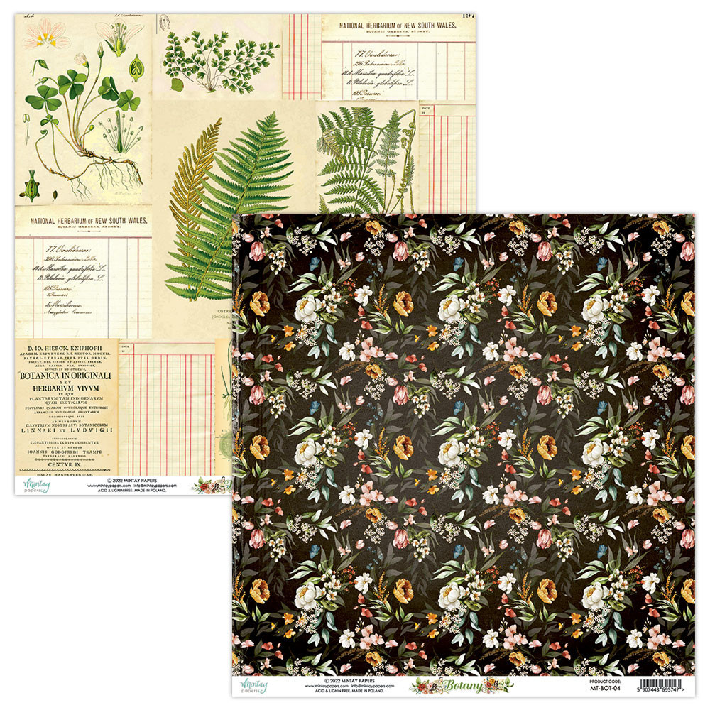 Scrapbooking paper 30,5 x 30,5 cm - Mintay - Botany 04