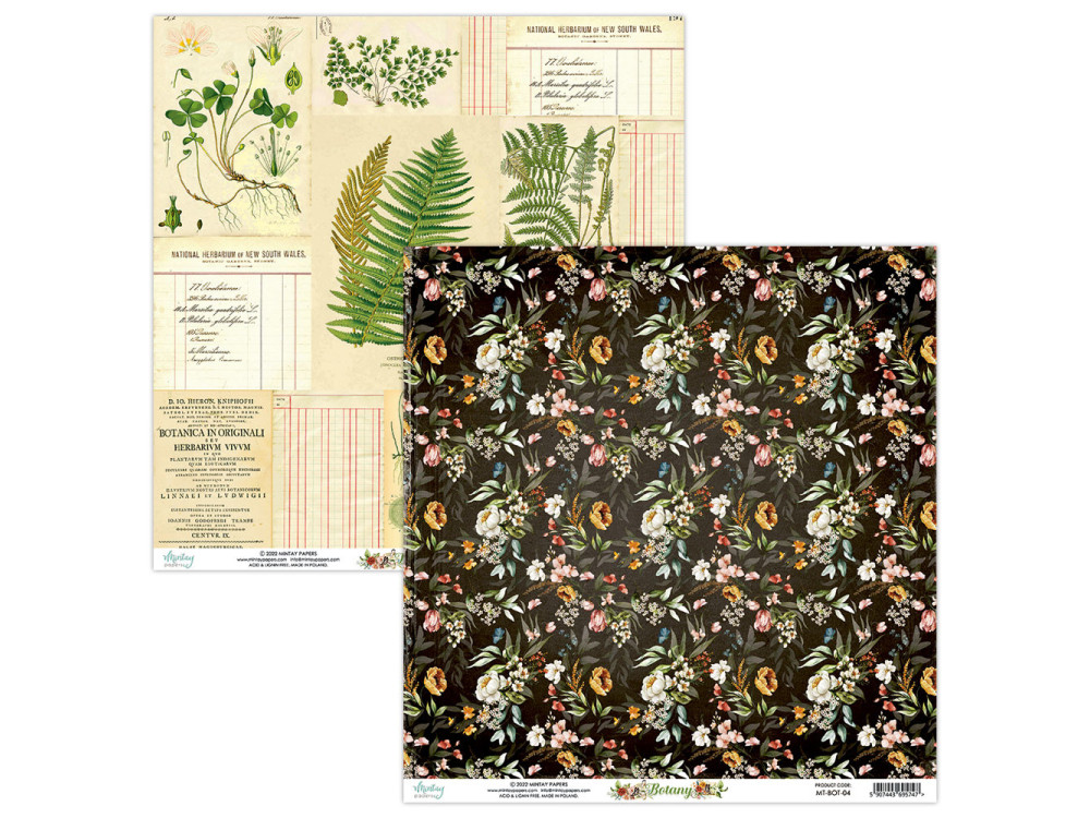 Papier do scrapbookingu 30,5 x 30,5 cm - Mintay - Botany 04