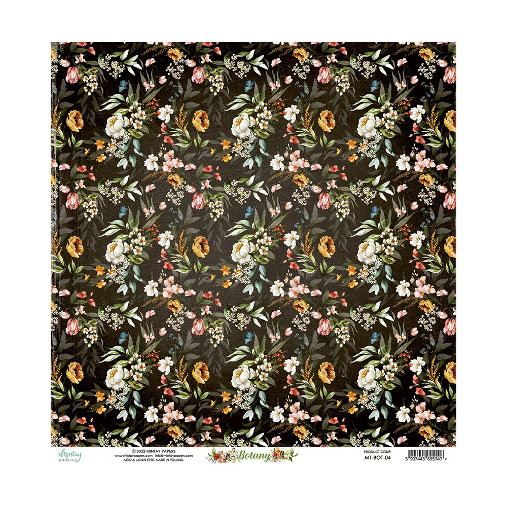 Papier do scrapbookingu 30,5 x 30,5 cm - Mintay - Botany 04