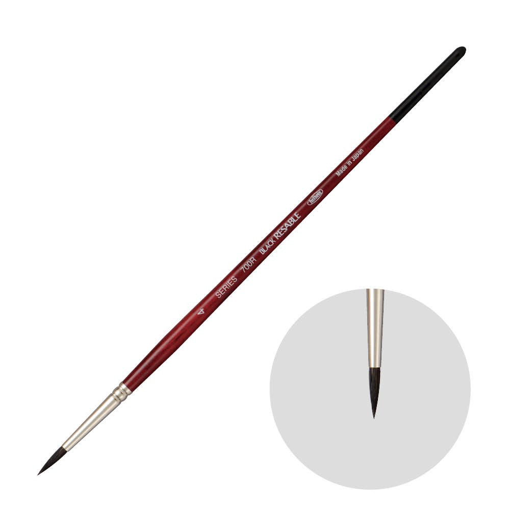 Pędzel okrągły, mieszany, Black Resable, seria 700R - Holbein - nr 4