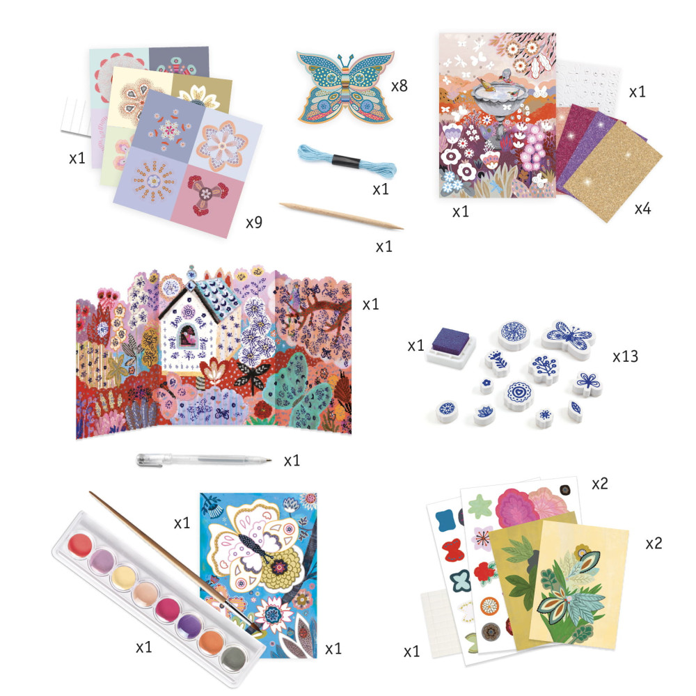 Creative set for kids 6 in 1 - Djeco - Flower Box