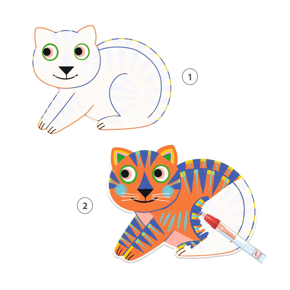Water coloring book - Djeco - Hidden Animals