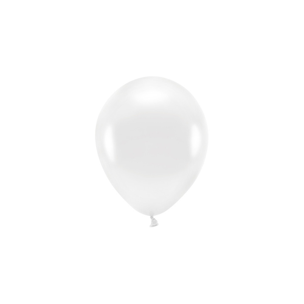 Latex Metallic Eco balloons - white, 26 cm, 10 pcs.