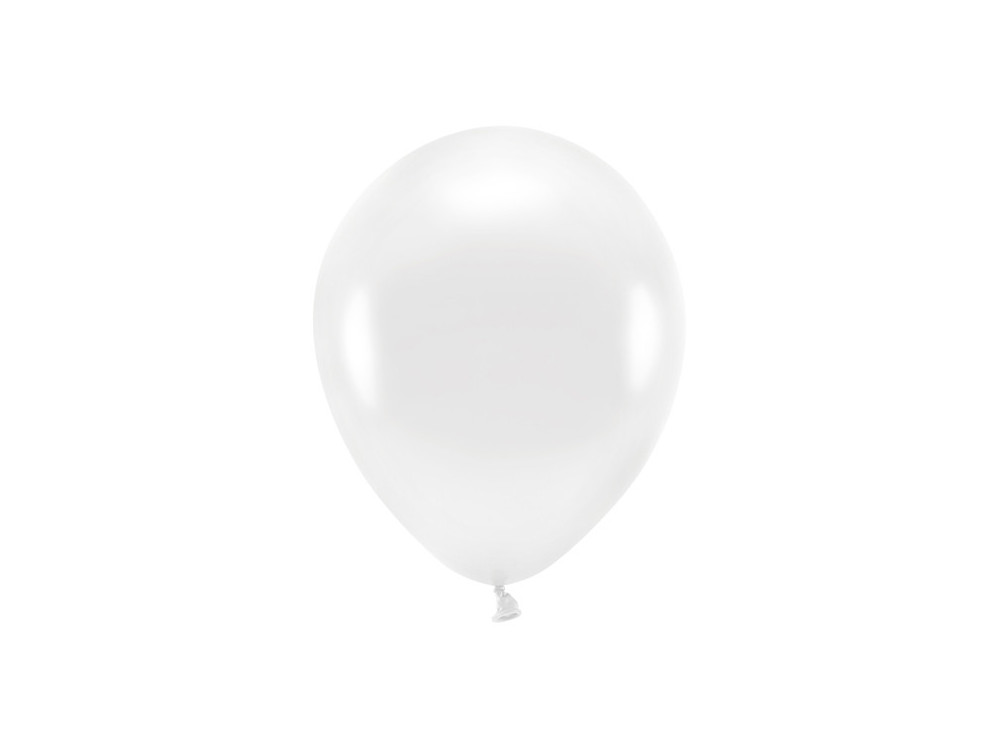 Latex Metallic Eco balloons - white, 26 cm, 10 pcs.