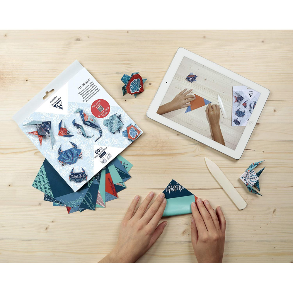 Origami paper Sea Animals - Clairefontaine - 70 g, 60 sheets