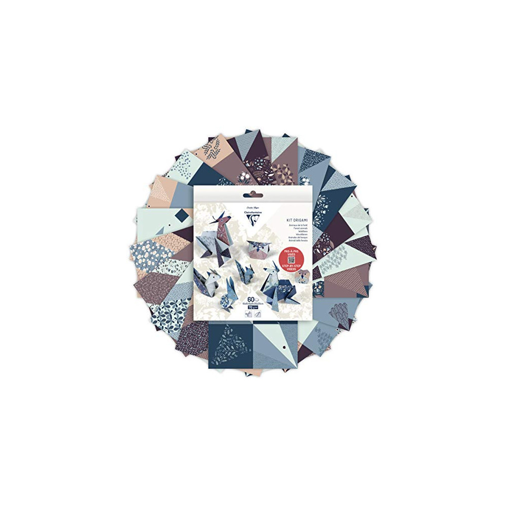 Papier do origami, Forest Animals - Clairefontaine - 70 g, 60 ark.
