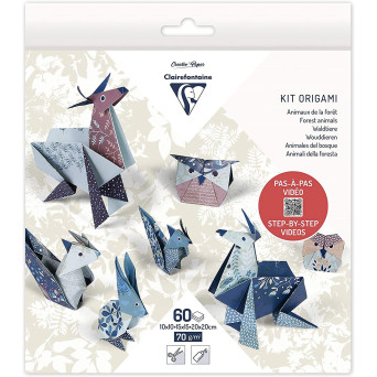 Papier do origami, Forest Animals - Clairefontaine - 70 g, 60 ark.