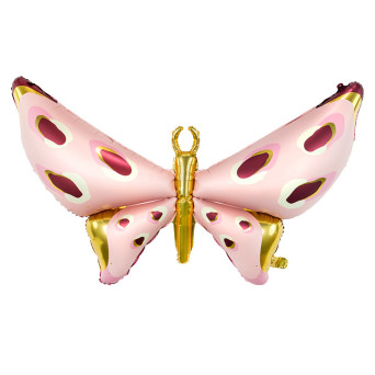 Foil balloon Butterfly - pink, 120 x 87 cm