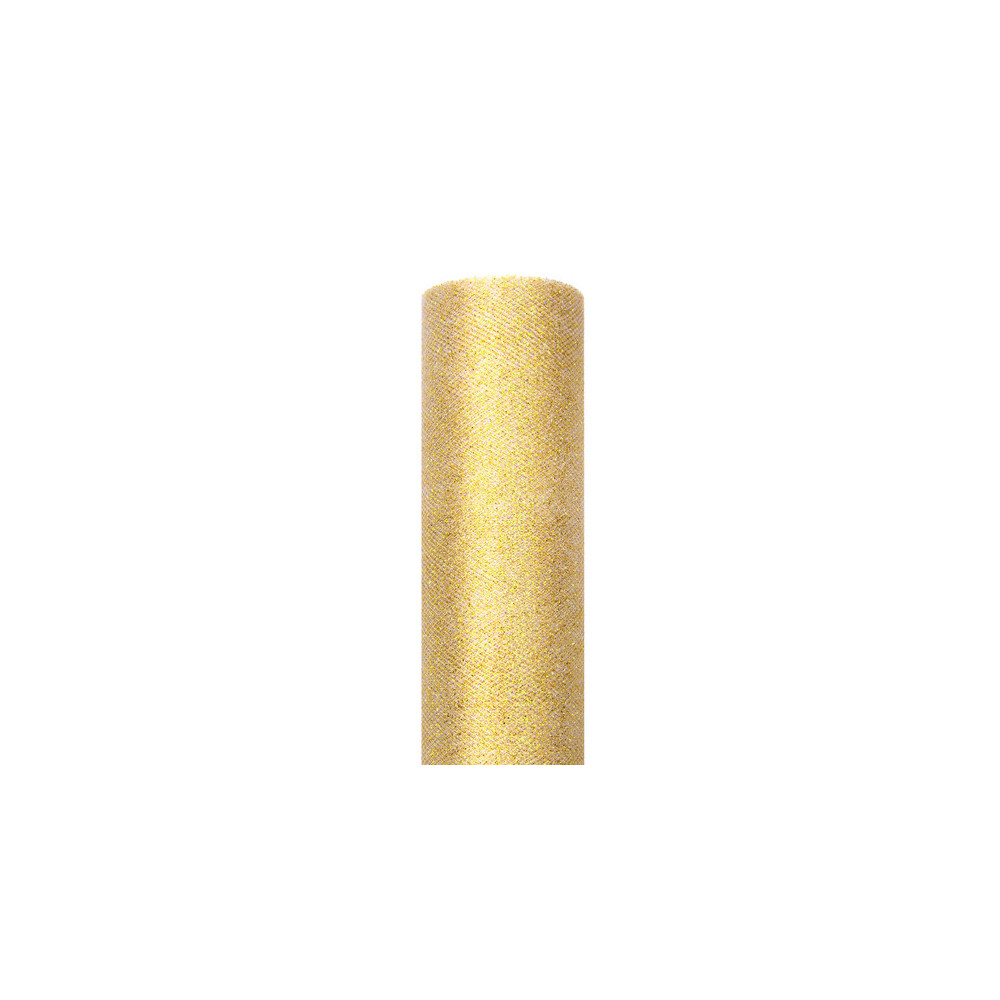 Tiul dekoracyjny Glittery - złoty, 15 cm x 9 m