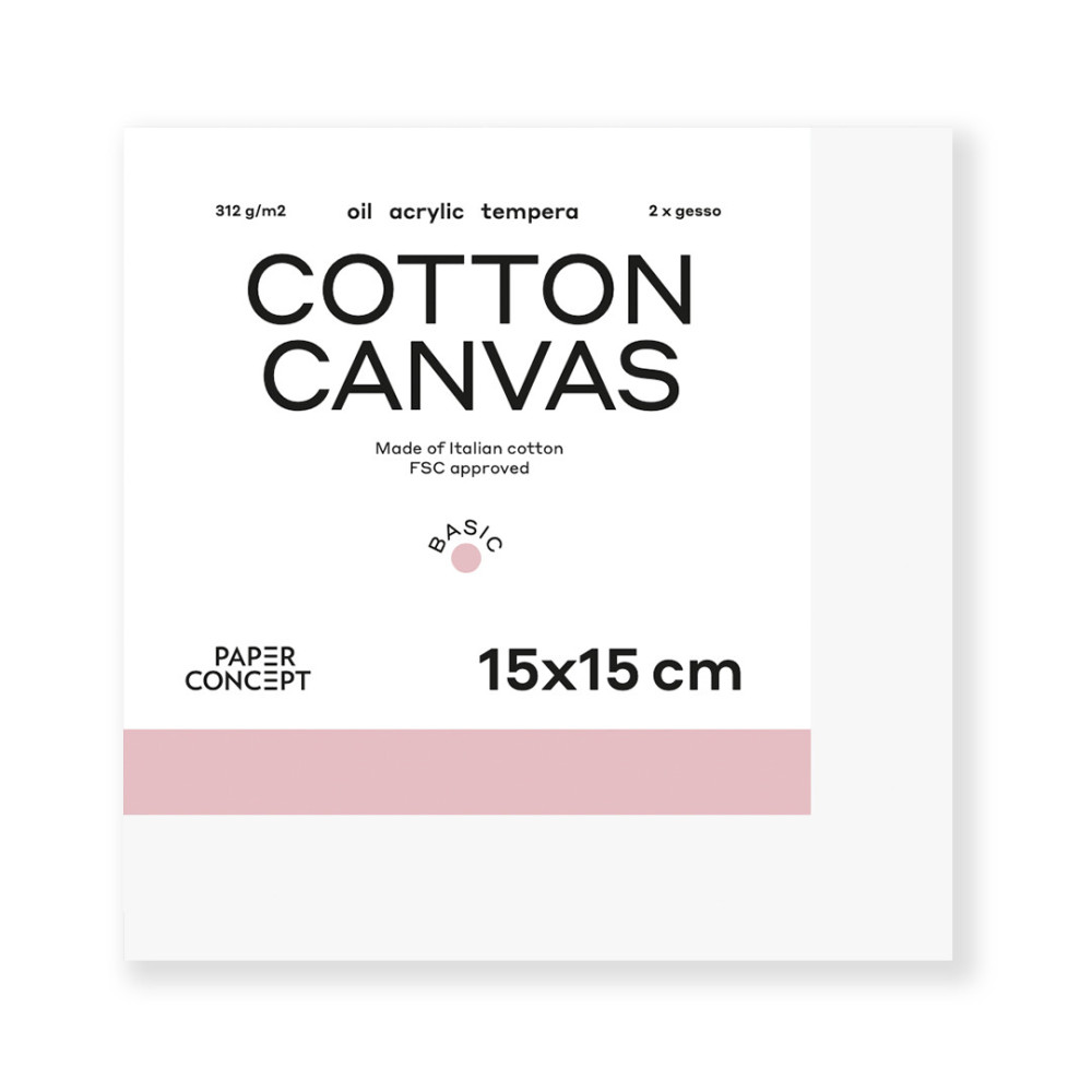 Cotton stretched canvas Basic - PaperConcept - 15 x 15 cm