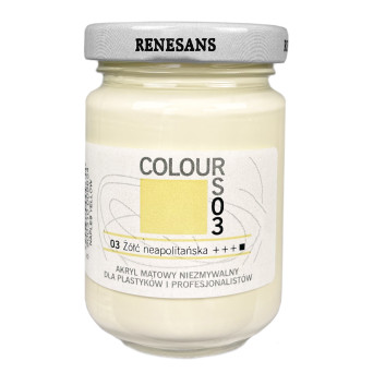 Acrylic paint Colours - Renesans - 03, Naples Yellow, 125 ml