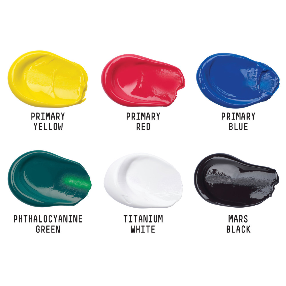 Set of Basics Acrylic paints - Liquitex - 6 colors x 22 ml