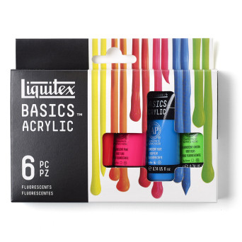 Zestaw farb akrylowych Basics Acrylic Fluorescents - Liquitex - 6 kolorów x 22 ml