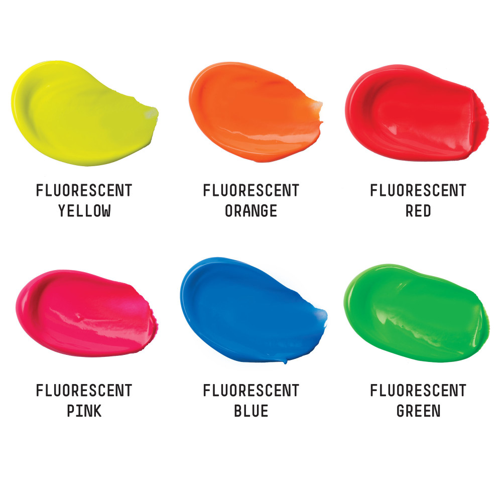 Zestaw farb akrylowych Basics Acrylic Fluorescents - Liquitex - 6 kolorów x 22 ml
