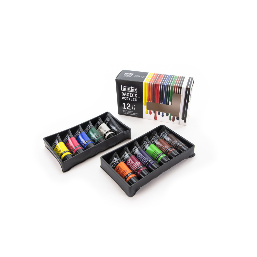 Zestaw farb akrylowych Basics Acrylic - Liquitex - 12 kolorów x 22 ml