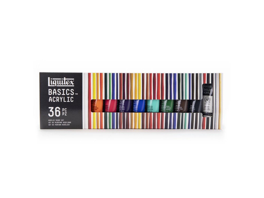Zestaw farb akrylowych Basics Acrylic - Liquitex - 36 kolorów x 22 ml