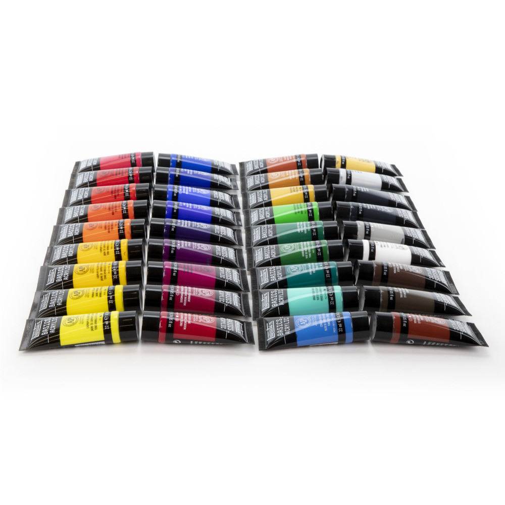 Zestaw farb akrylowych Basics Acrylic - Liquitex - 36 kolorów x 22 ml