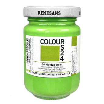 Acrylic paint Colours - Renesans - 24, Golden Green, 125 ml