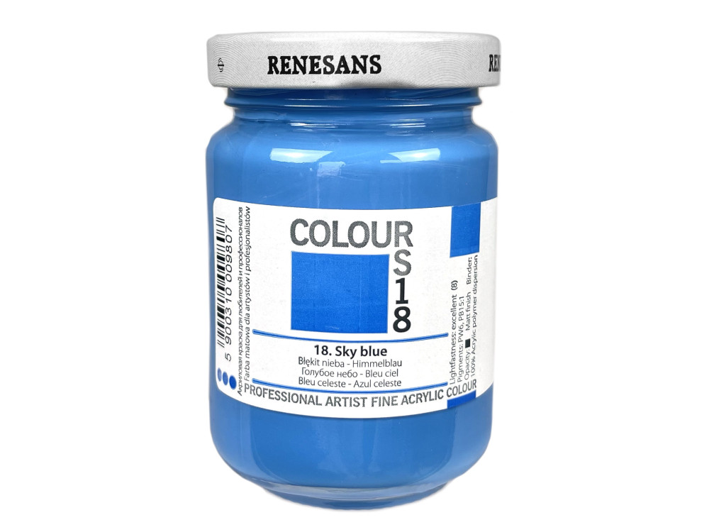 Farba akrylowa Colours - Renesans - 18, sky blue, 125 ml