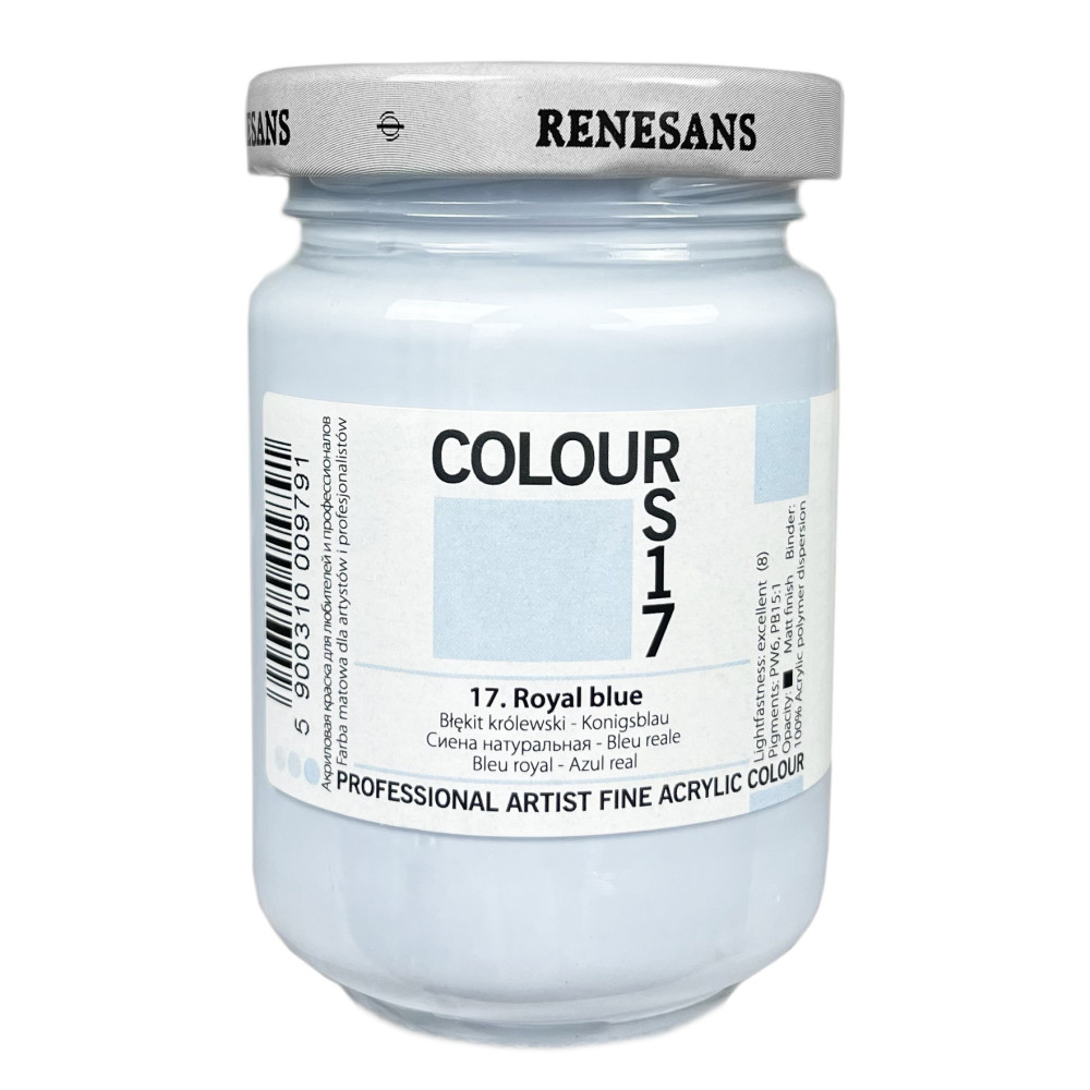 Acrylic paint Colours - Renesans - 17, Royal Blue, 125 ml