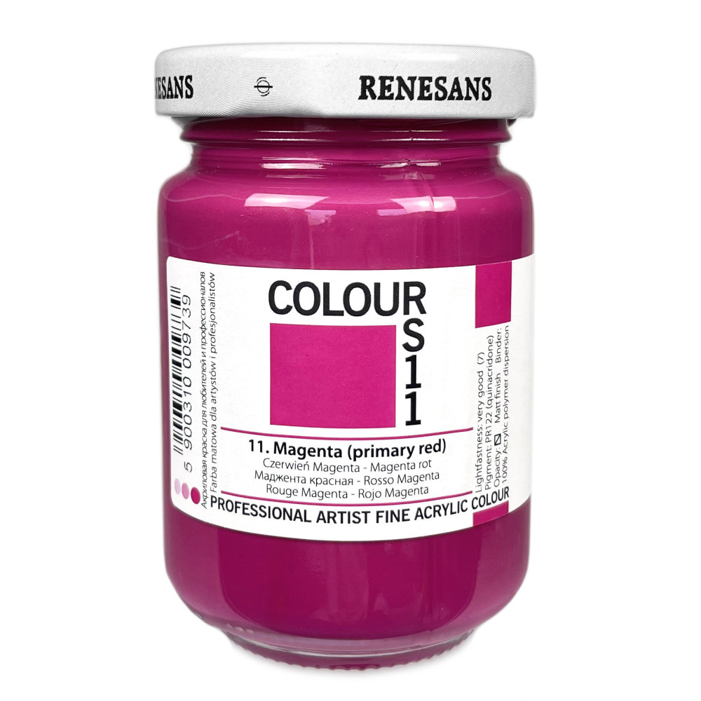 Acrylic paint Colours - Renesans - 11, Magenta, 125 ml