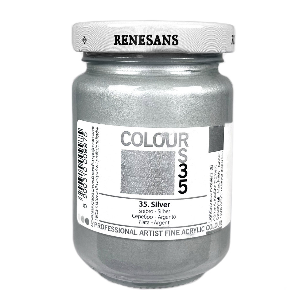 Farba akrylowa Colours - Renesans - 35, silver, 125 ml