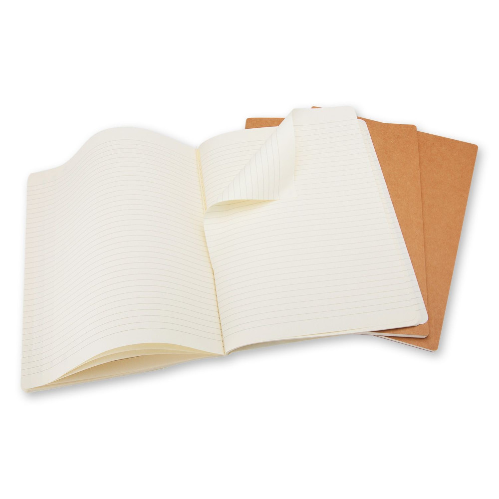 Zestaw notatników w linie A5 - Moleskine - kraft 3 szt.