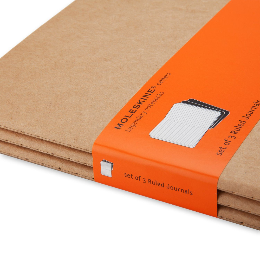 Set of 3 Ruled Cahier Journals - Kraft Brown - Large - Moleskine