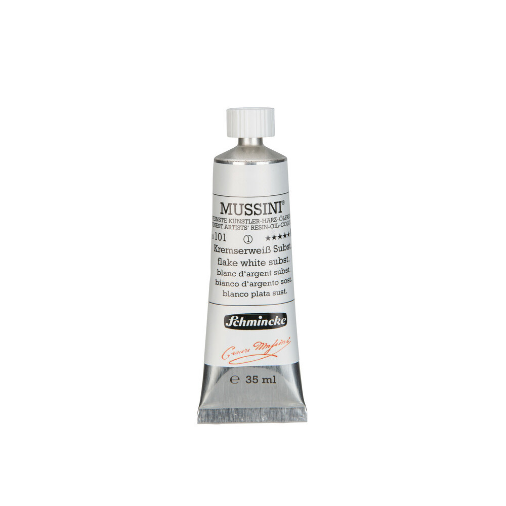 Mussini resin-oil paints - Schmincke - 101, Flake White Subst., 35 ml