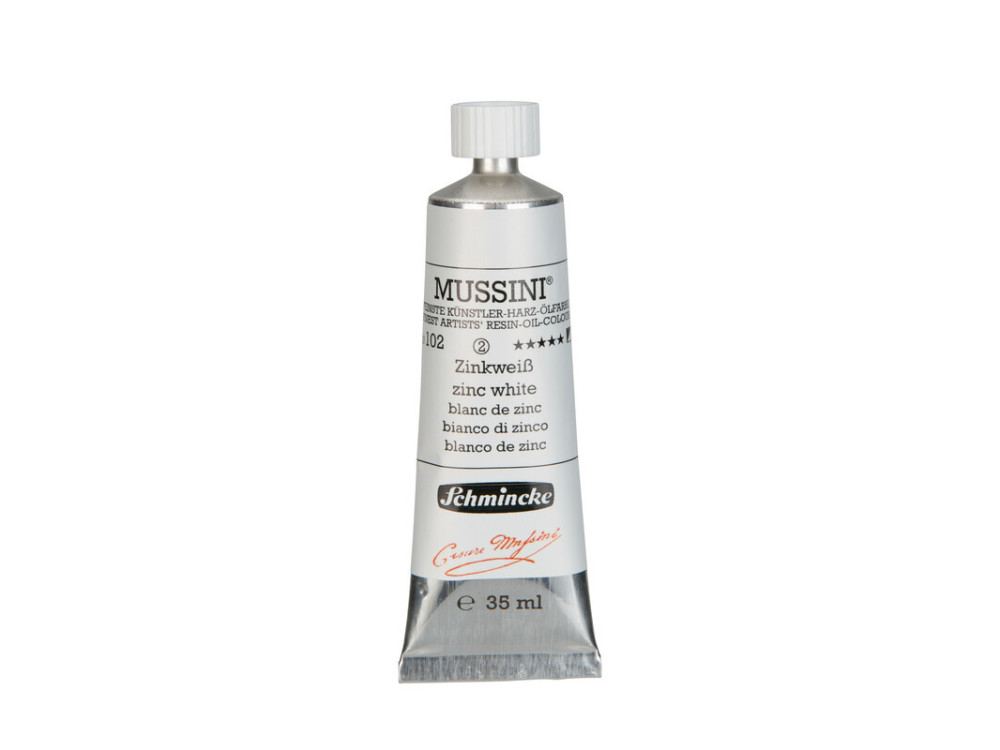 Farba olejna Mussini - Schmincke - 102, Zinc White, 35 ml