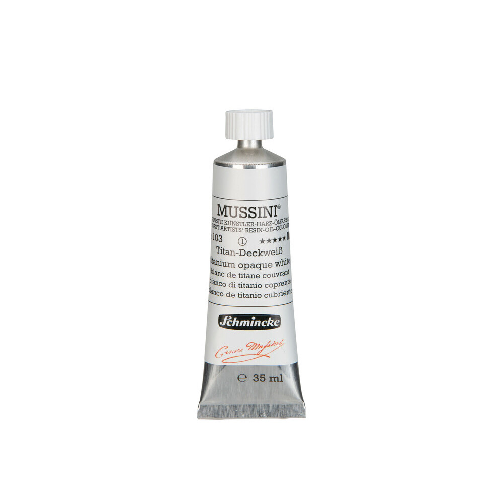 Farba olejna Mussini - Schmincke - 103, Titanium Opaque White, 35 ml