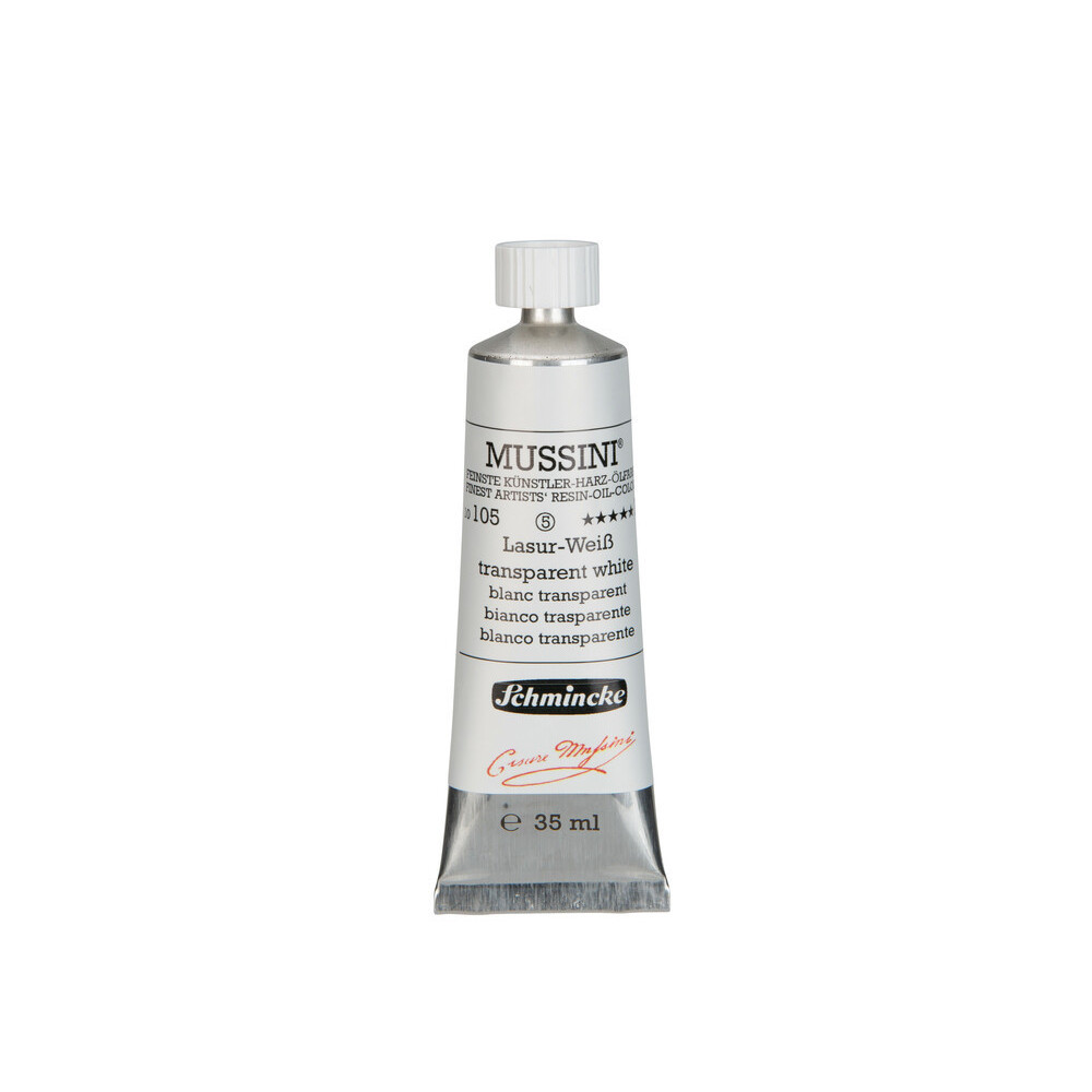 Farba olejna Mussini - Schmincke - 105, Transparent White, 35 ml