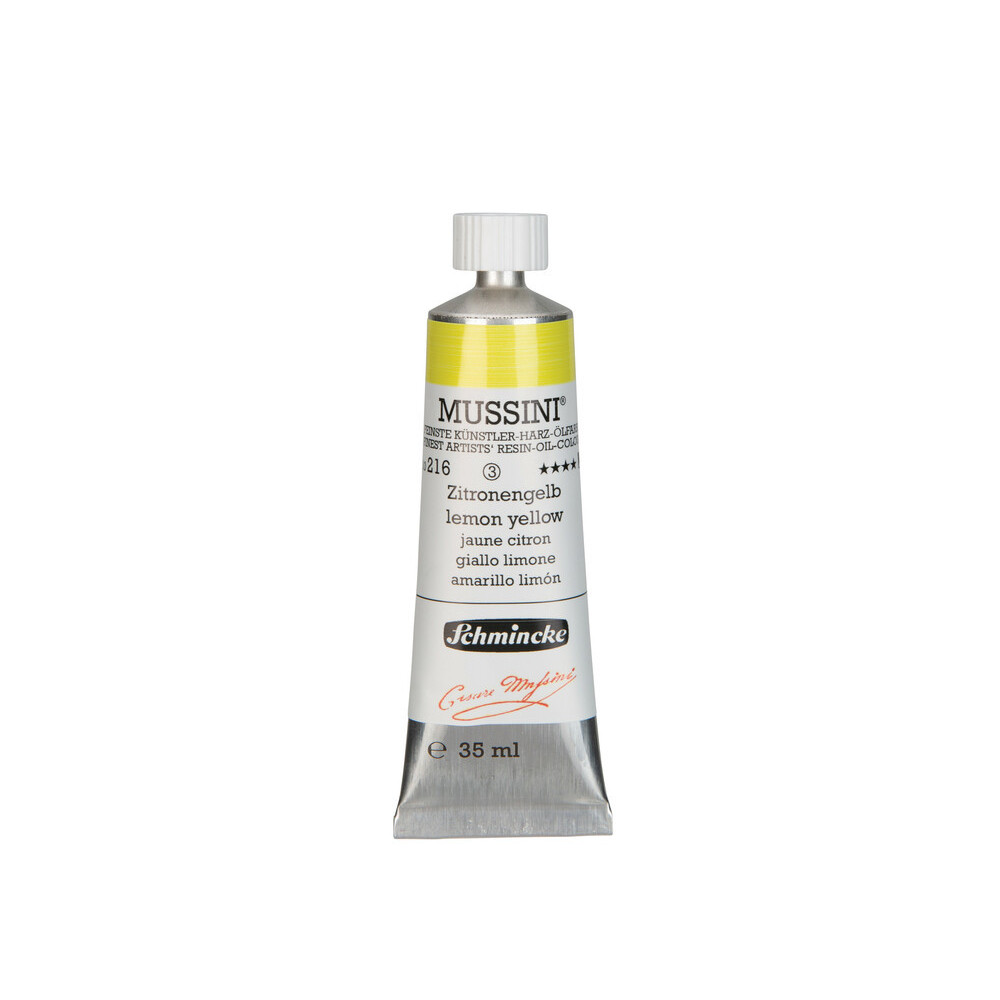 Mussini resin-oil paints - Schmincke - 216, Lemon Yellow, 35 ml