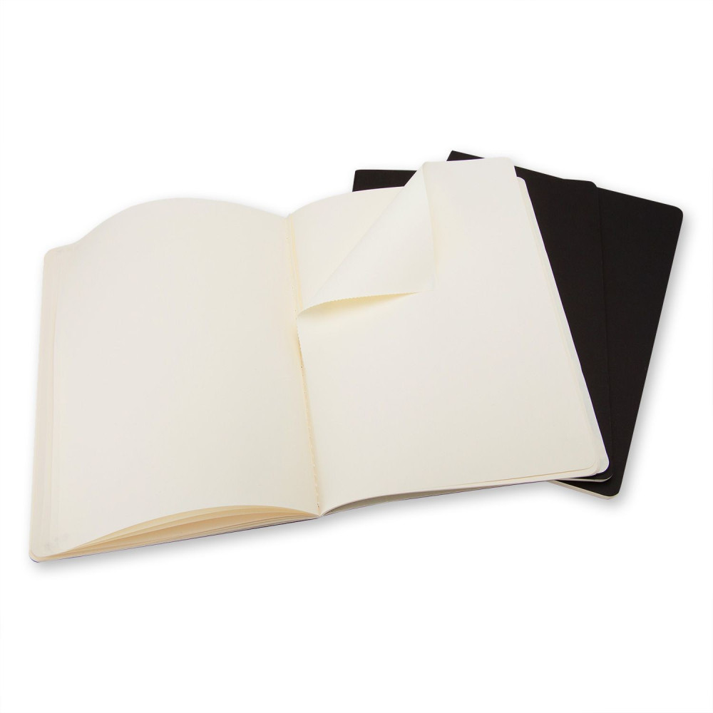 Zestaw notatników gładkich XL - Moleskine - czarne 3 szt.