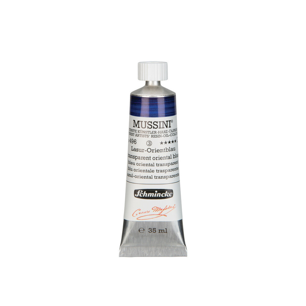 Farba olejna Mussini - Schmincke - 496, Transparent Oriental Blue, 35 ml