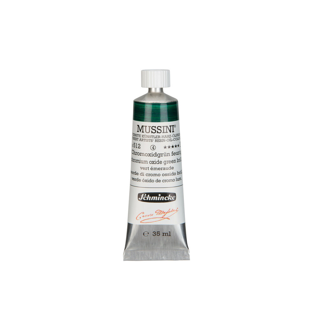 Mussini resin-oil paints - Schmincke - 512, Chromium Oxide Green Brilliant, 35 ml