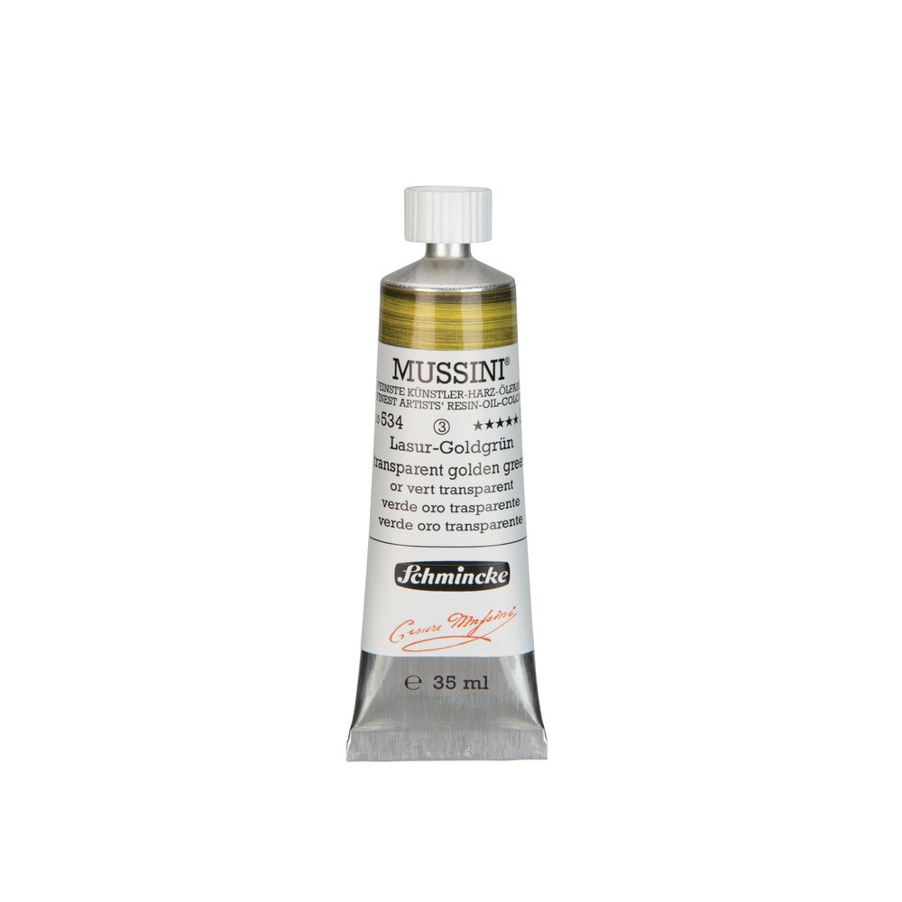 Farba olejna Mussini - Schmincke - 534, Transparent Golden Green, 35 ml