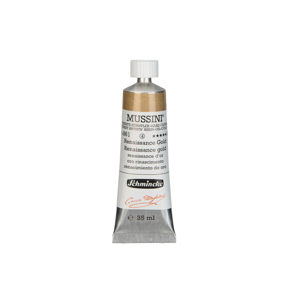 Mussini resin-oil paints - Schmincke - 861, Renaissance Gold, 35 ml