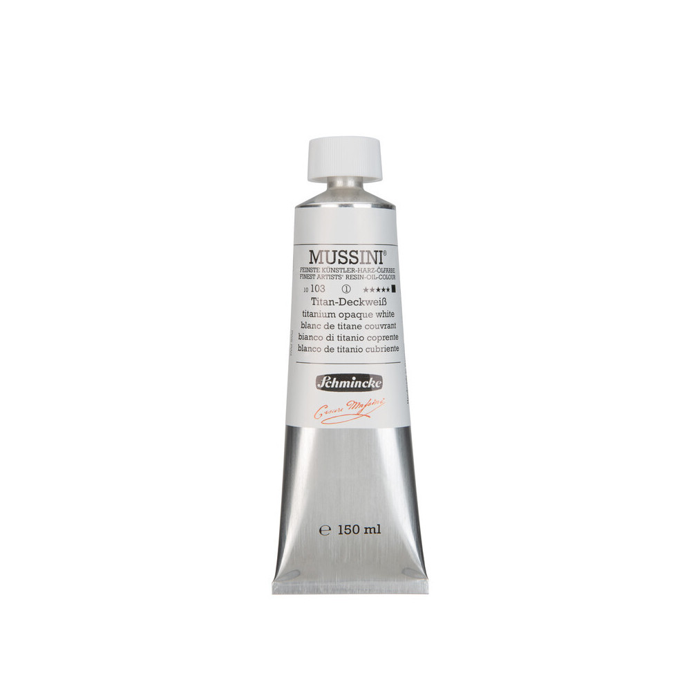 Mussini resin-oil paints - Schmincke - 103, Titanium Opaque White, 150 ml