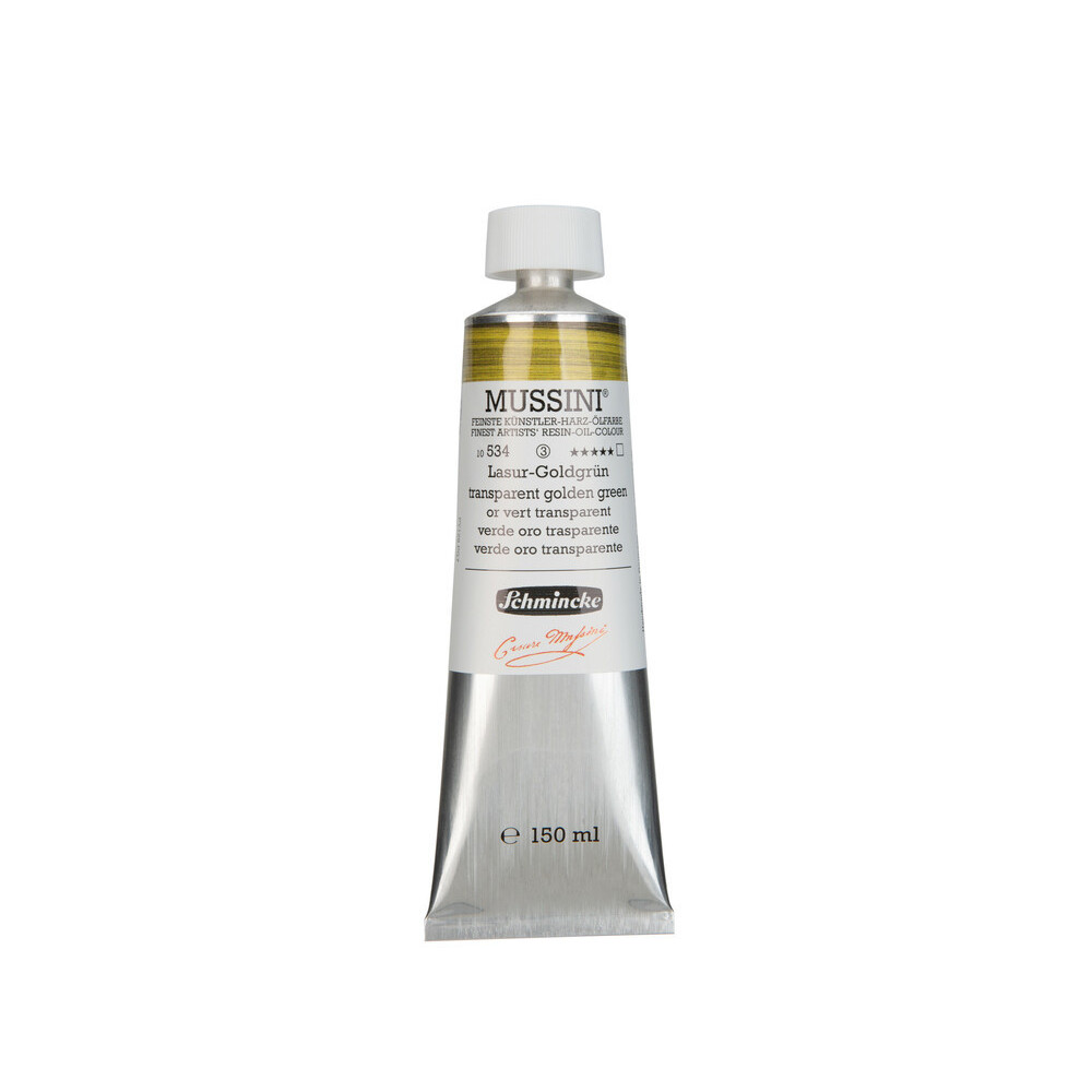 Mussini resin-oil paints - Schmincke - 534, Transparent Golden Green, 150 ml