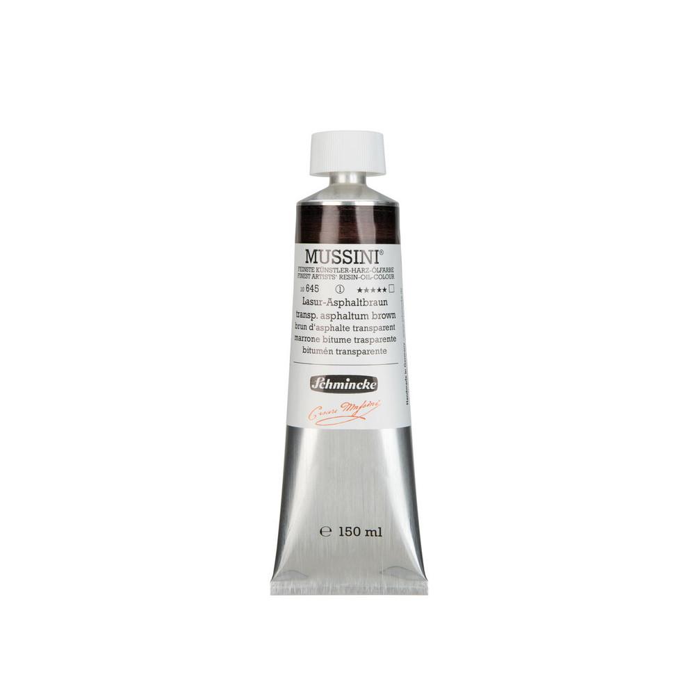 Farba olejna Mussini - Schmincke - 645, Transparent Asphaltum Brown, 150 ml